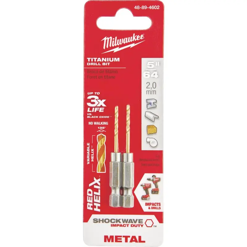 Milwaukee Shockwave Impact Duty 5/64 In. Titanium Hex Shank Drill Bit 1