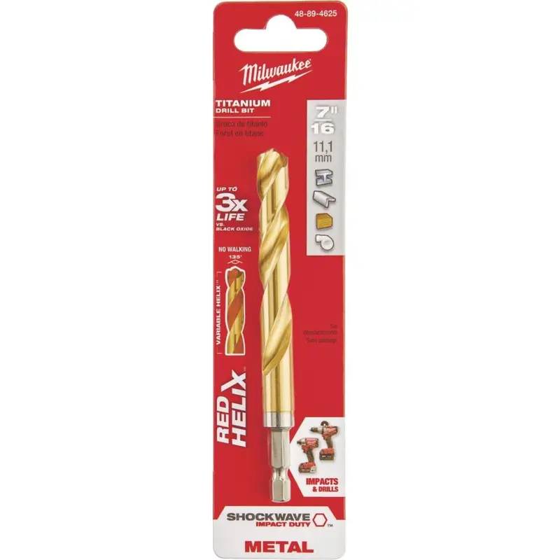 Milwaukee Shockwave Impact Duty 7/16 In. Titanium Hex Shank Drill Bit 1