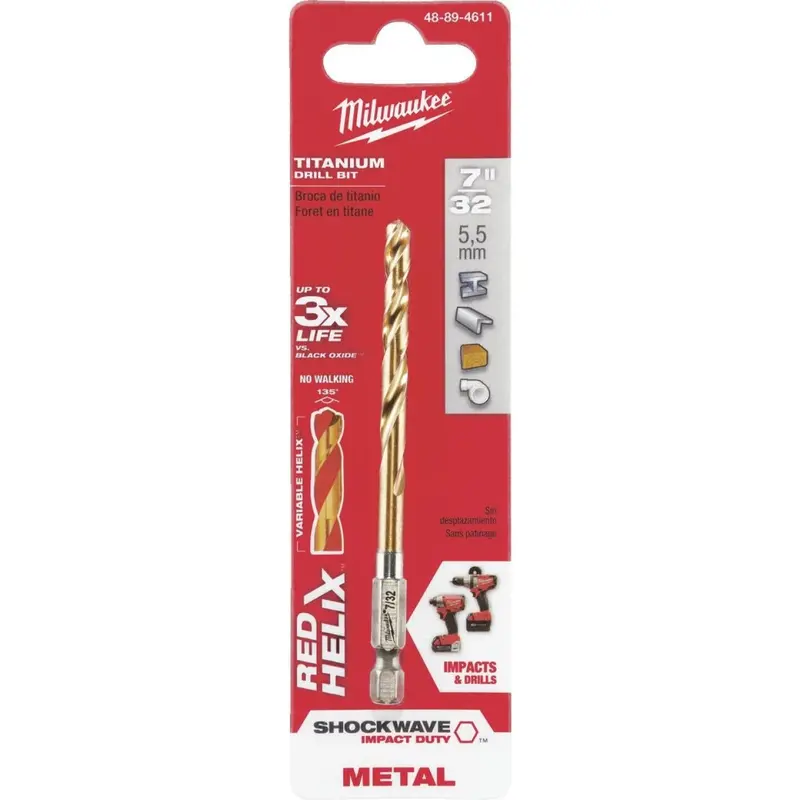 Milwaukee Shockwave Impact Duty 7/32 In. Titanium Hex Shank Drill Bit 1