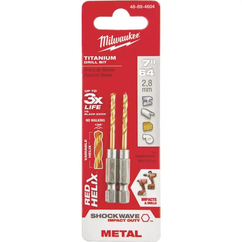 Milwaukee Shockwave Impact Duty 7/64 In. Titanium Hex Shank Drill Bit 1