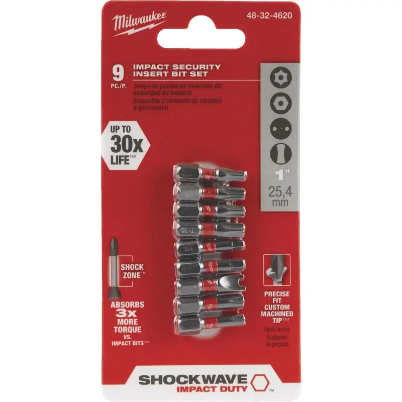 Milwaukee Shockwave Security Insert Impact Screwdriver Bit Set (9-Piece) 1