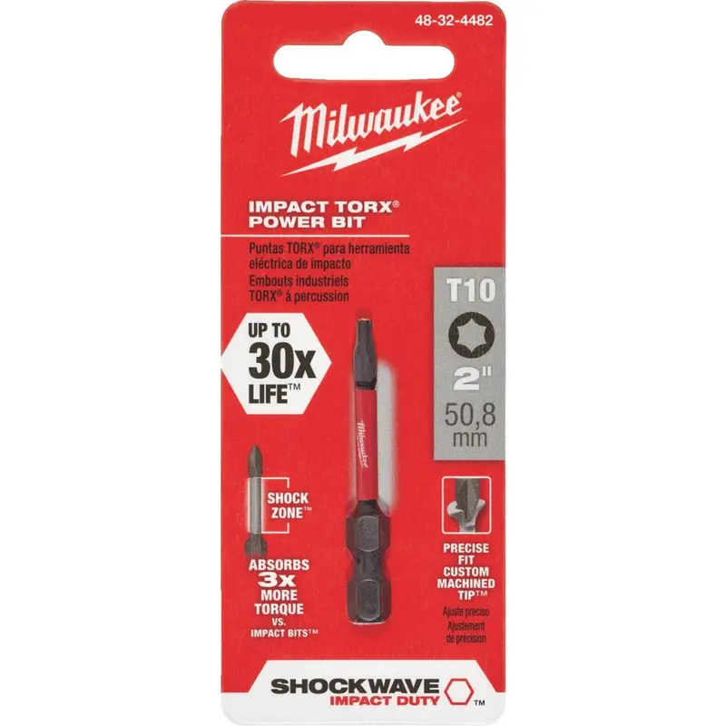 Milwaukee Shockwave T10 Torx 2 In. Power Impact Screwdriver Bit 1