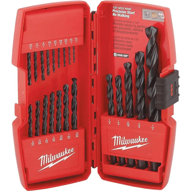 Milwaukee Thunderbolt 21-Piece Black Oxide Drill Bit Set, 1/16 In. Thru 1/2 In. 1