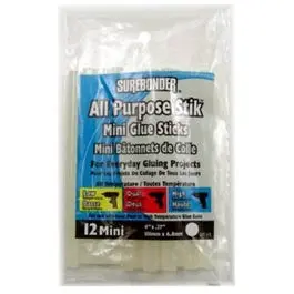Mini Glue Sticks, Clear, .28 X 4-In., 12-Pk. 1