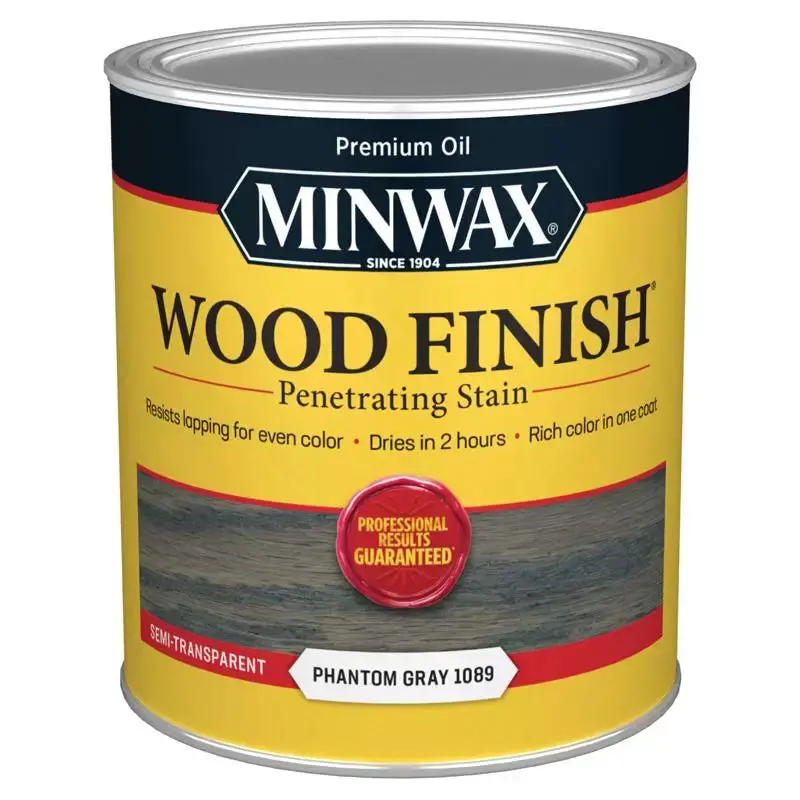 Minwax 1 Qt. Wood Finish Semi-Transparent Satin Oil-Based Penetrating Stain Phantom Gray 1