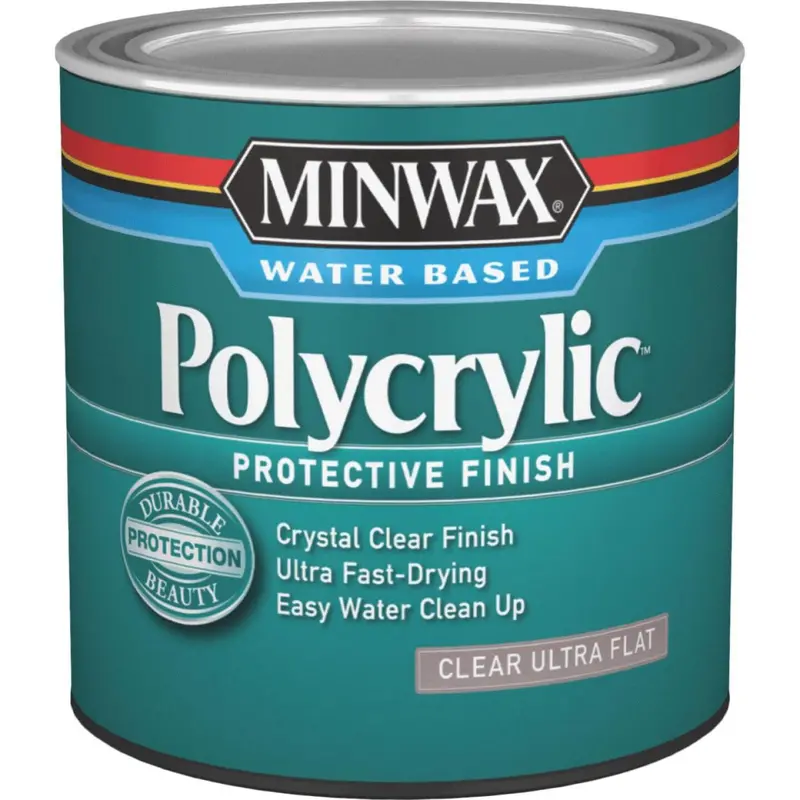 Minwax Polycrylic Clear Ultra Flat Protective Finish, 1/2 Pt. 1
