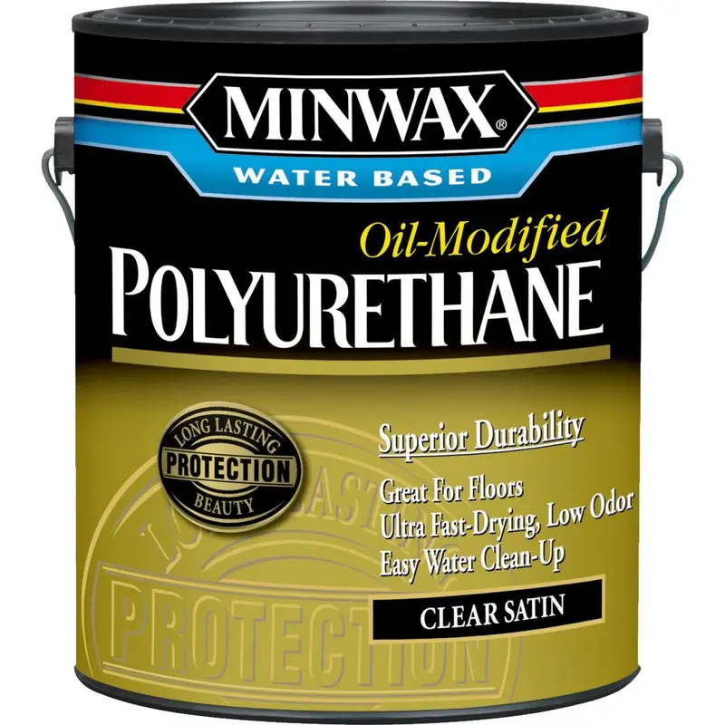 Minwax Satin Water Based Oil-Modified Interior Polyurethane, 1 Gal. 1