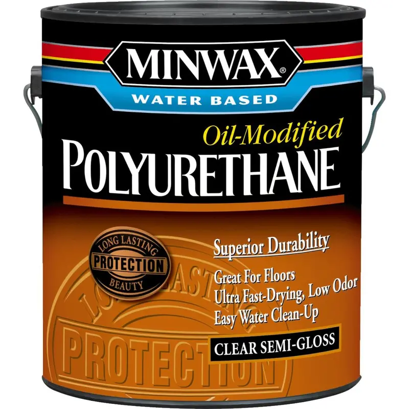Minwax Semi-Gloss Water Based Oil-Modified Interior Polyurethane, 1 Gal. 1