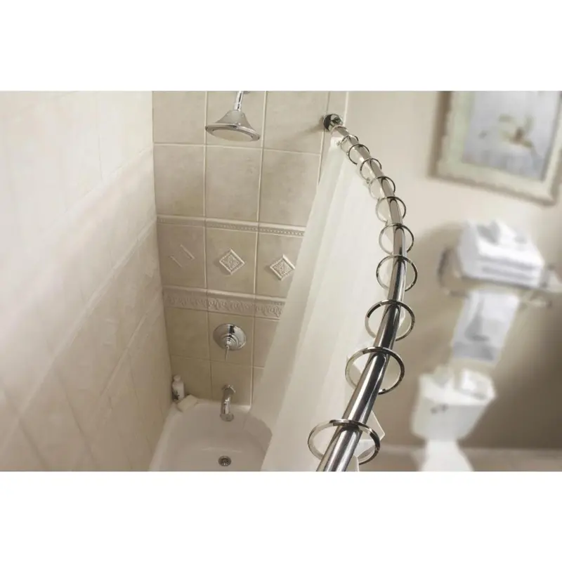 Moen Curved 54 In. To 72 In. Adjustable Fixed Shower Rod In Chrome 1