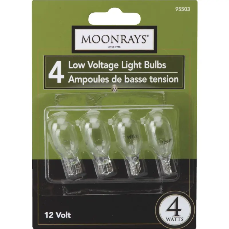 Moonrays 4W Clear T5 Wedge Base Landscape Low Voltage Light Bulb (4-Pack) 1