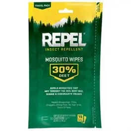 Mosquito Wipes, Unscented, 30% Deet, 15-Ct. 1