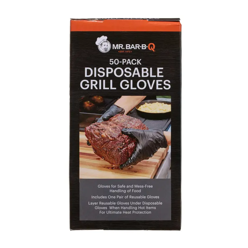 Mr. Bar-B-Q Nitrile Gloves (50 Pack + 2 Cotton Liner Gloves) 1