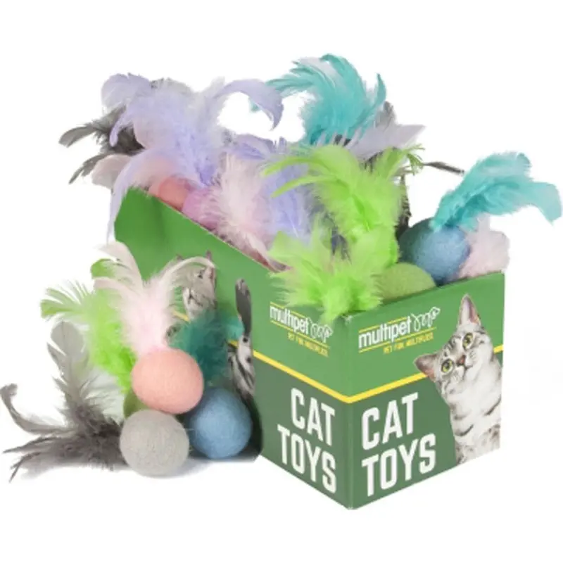 Multipet Felted Feather Ball Display 1
