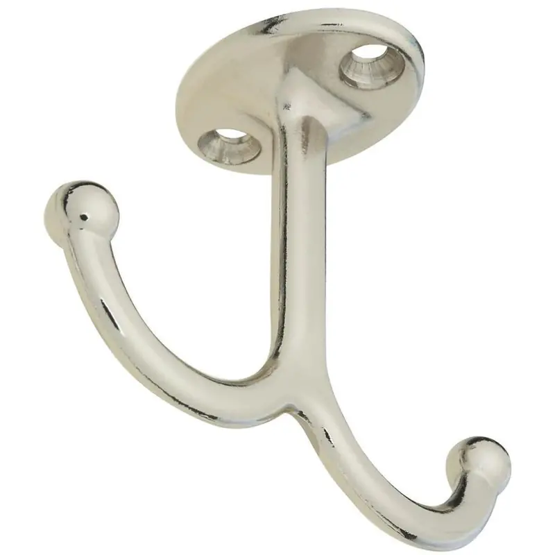 National Nickel Undershelf Wardrobe Hook, 2 Per Card 1