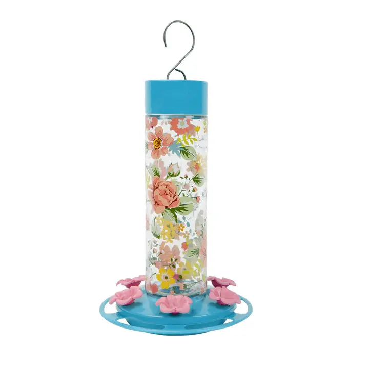 Nature's Way Bird Products Charming Peony Decorative Glass Hummingbird Feeder 2