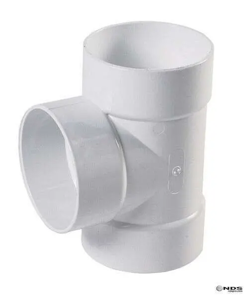 Nds 4" Tee, Hub X Hub X Hub Solvent Weld Fitting 1