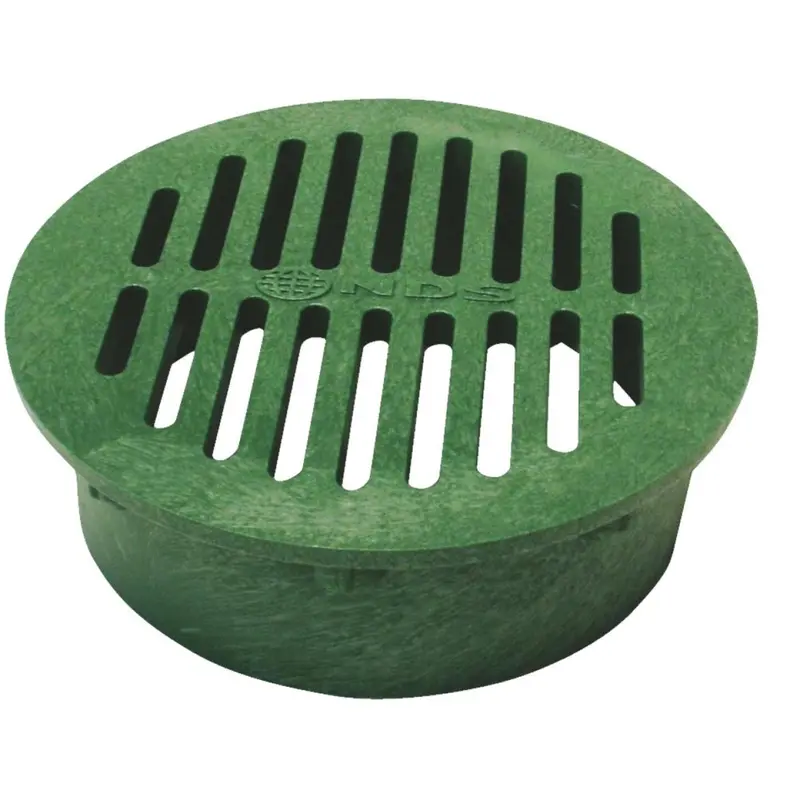 Nds 6 In. Green Pvc Round Grate 1