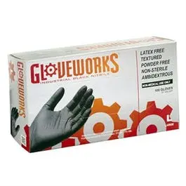 Nitrile Industrial Work Gloves, Powder-Free, Black, Men's Xl, 100-Ct. 1