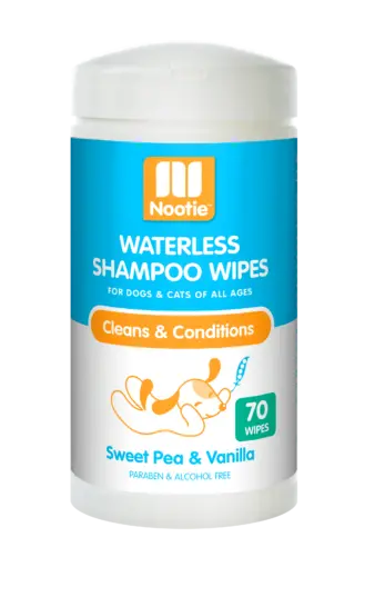Nootie Sweet Pea & Vanilla Waterless Shampoo Wipes For Dogs & Cats 1