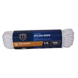 Nylon Rope, Twisted, White, 3/8-In. X 100-Ft. 1