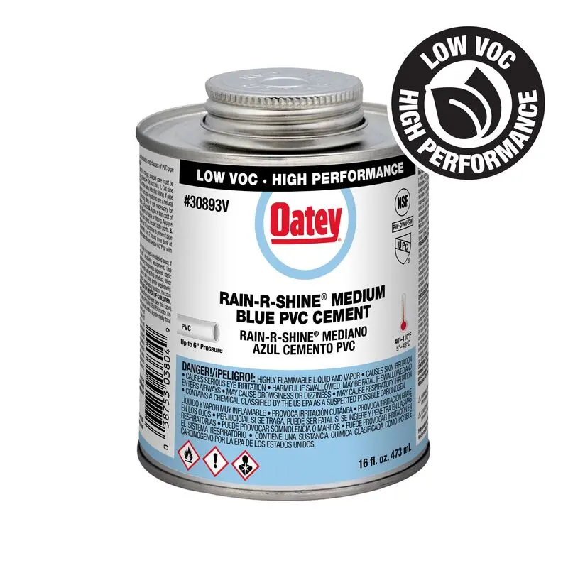 Oatey® Rain-R-Shine® Medium Blue Pvc Cement 16 Oz 30893V 1