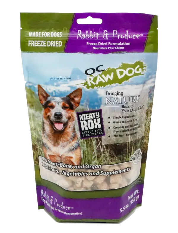 Oc Raw Dog Freeze Dried Rabbit & Produce Meaty Rox 1