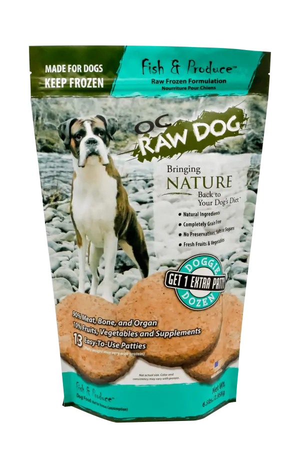 Oc Raw Dog Frozen Fish & Produce Patty 1