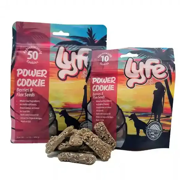 Oc Raw Lyfe Power Cookie Berries & Flax Seeds Dog Treats 1
