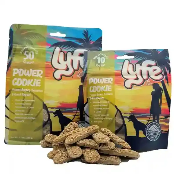 Oc Raw Lyfe Power Cookie Peanut Butter, Banana & Greek Yogurt Dog Treats 1