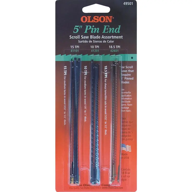 Olson Pin End Scroll Saw Blade Assortment (18 Piece) 1