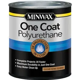 One Coat Polyurethane Finish, Crystal Clear Semi-Gloss, Qt. 1