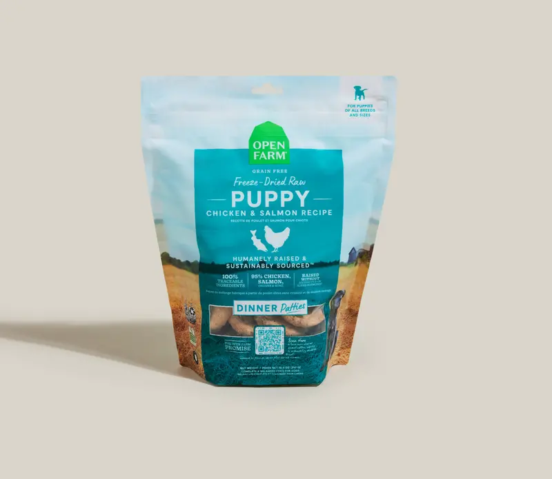 Open Farm Chicken & Salmon Freeze Dried Raw Patties For Puppies 1