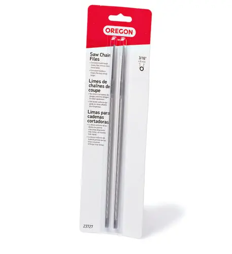 Oregon® 3/16 In. Round Saw Chain Files (2-Pack) For Sharpening 0.325 In. Pitch Saw Chain 23727 1