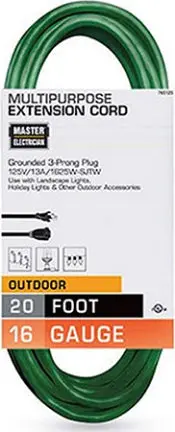 Outdoor Cord 16/3Awg Sjtw 40 Ft Gn 1