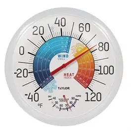 Outdoor Thermometer & Hygrometer + Wind Chill/Heat Index, 13.25-In. 1