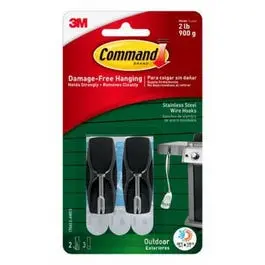 Outdoor Wire Hooks, Stainless Steel, 2-Ct. 1
