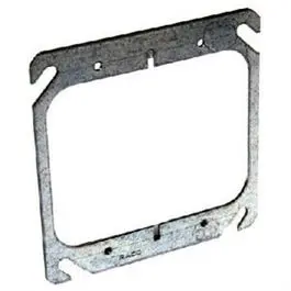 Outlet Box Cover, Double, Square, Flat, Steel, 4-In. 1