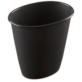 Oval Vanity Wastebasket, Black, 1.5-Gal. 1