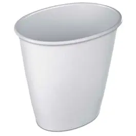 Oval Vanity Wastebasket, White, 1.5-Gal. 1