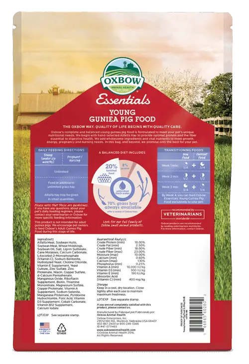 Oxbow Essentials - Young Guinea Pig Food 2