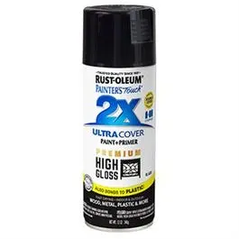 Painter's Touch 2X Premium High-Gloss Spray Paint, Black, 12-Oz. 1