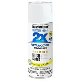 Painter's Touch 2X Premium High-Gloss Spray Paint, White, 12-Oz. 1
