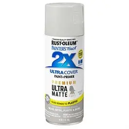 Painter's Touch 2X Premium Ultra Matte Spray Paint, Perfect Gray, 12-Oz. 1