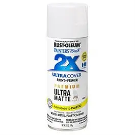 Painter's Touch 2X Premium Ultra Matte Spray Paint, White, 12-Oz. 1