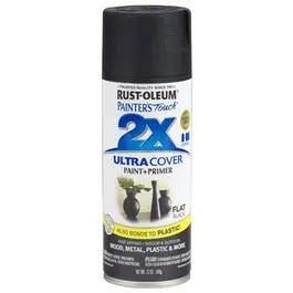 Painter's Touch 2X Spray Paint, Flat Black, 12-Oz. 1