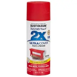 Painter's Touch 2X Spray Paint, Satin Poppy Red, 12-Oz. 1