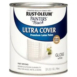 Painter's Touch Gloss Premium Latex Paint, White, 1-Qt. 1