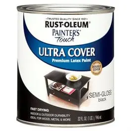Painter's Touch Premium Latex Paint, Semi-Gloss, Black, 1-Qt. 1