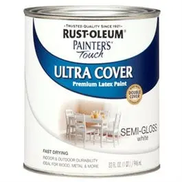 Painter's Touch Premium Latex Paint, Semi-Gloss, White, 1-Qt. 1