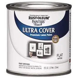 Painter's Touch Ultra Cover Latex Paint, Flat White, 1/2-Pint 1